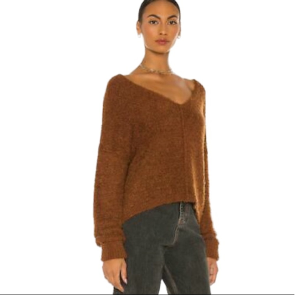 Free People Fuzzy V-Neck Sweater NWT - Picture 3 of 14